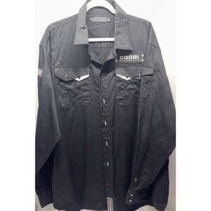 Coogi Authentic Men's XXXL 3XL‎ White/Black Cuff Long Sleeve Button Down Shirt